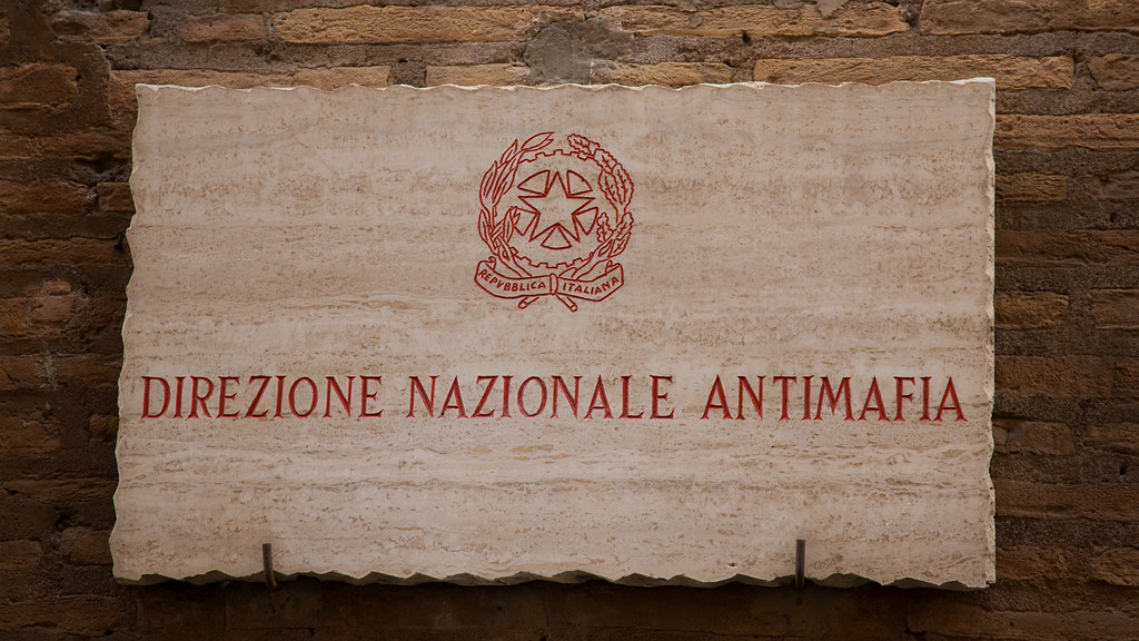 Direzione nazionale antimafia (sign on a building we passed in Rome, Italy)
