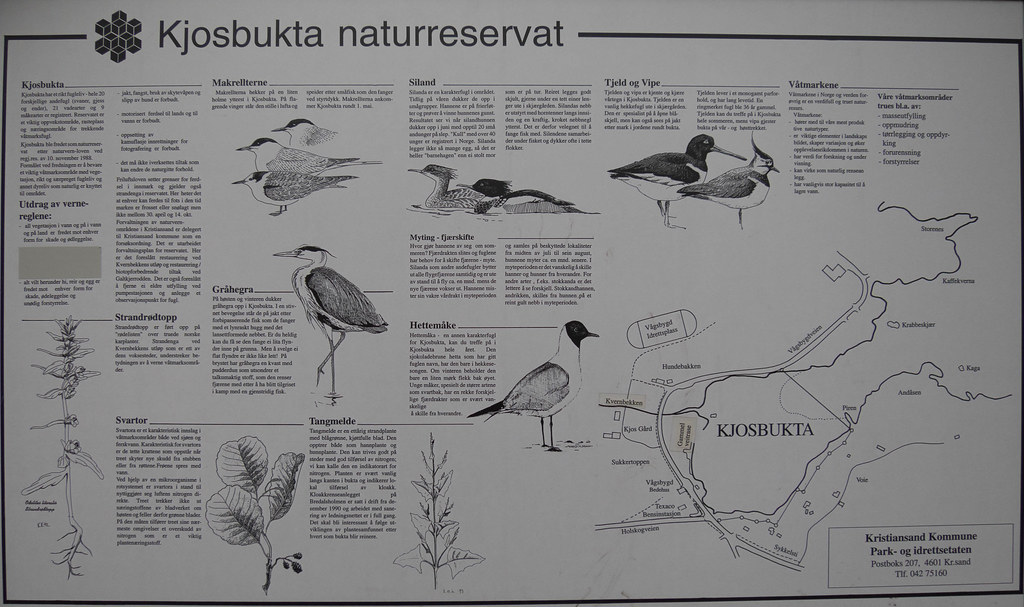 Kjosbukta naturreservat infromasjonsskilt