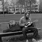 On a bench in a park in Aalborg